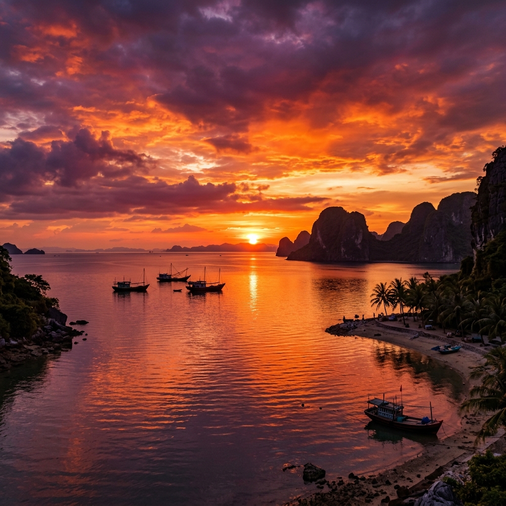 Ngắm bình minh biển Hải Lĩnh